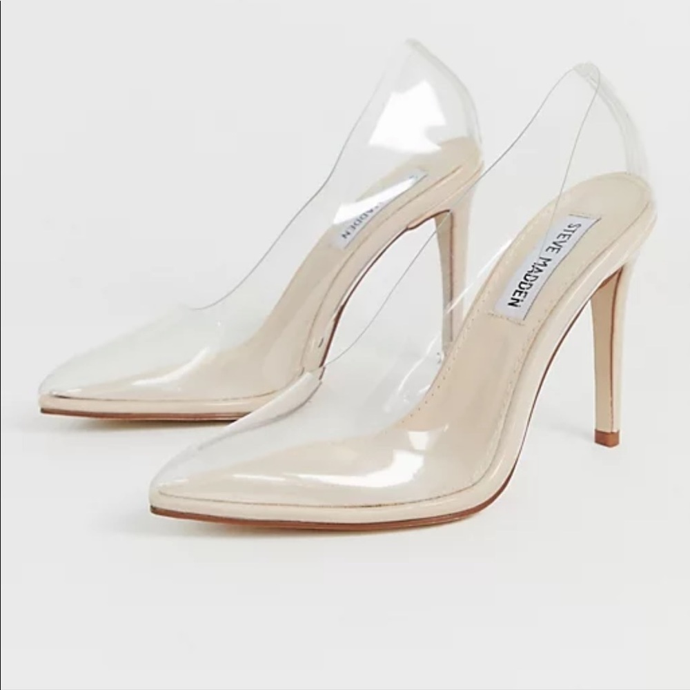 Steve Madden Vegas Clear Pumps Pointed Toe Heels Size 11 NWOT